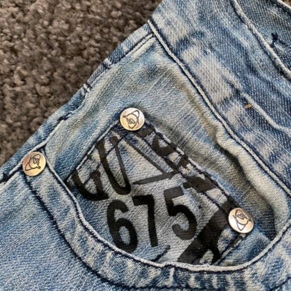 Pantaloni Japanese K&M🇯🇵 embroidery hip hop jeans baggy fit vintage skater y2k - Picture 4 of 6